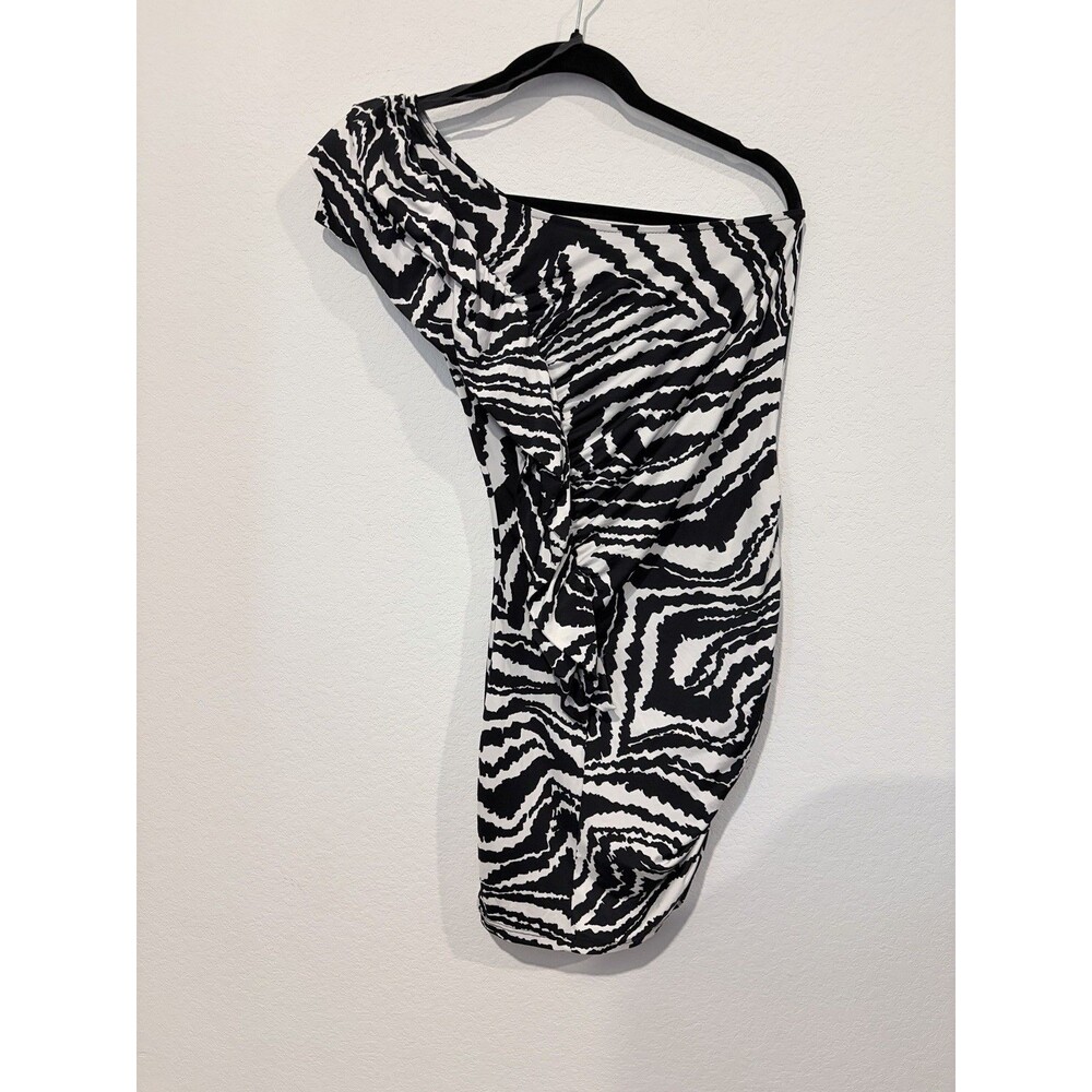 Agaci One Shoulder Zebra Print Bodycon Dress Women’s Size S